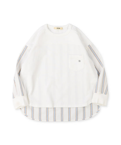 Smooth Cotton Jersey and Striped L/S Tee