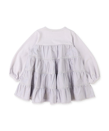 Cotton Jersey and Cloth Tiered L/S Tee