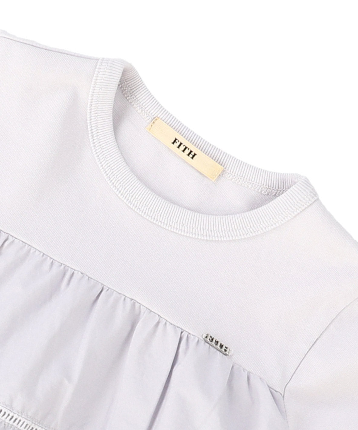 Cotton Jersey and Cloth Tiered L/S Tee