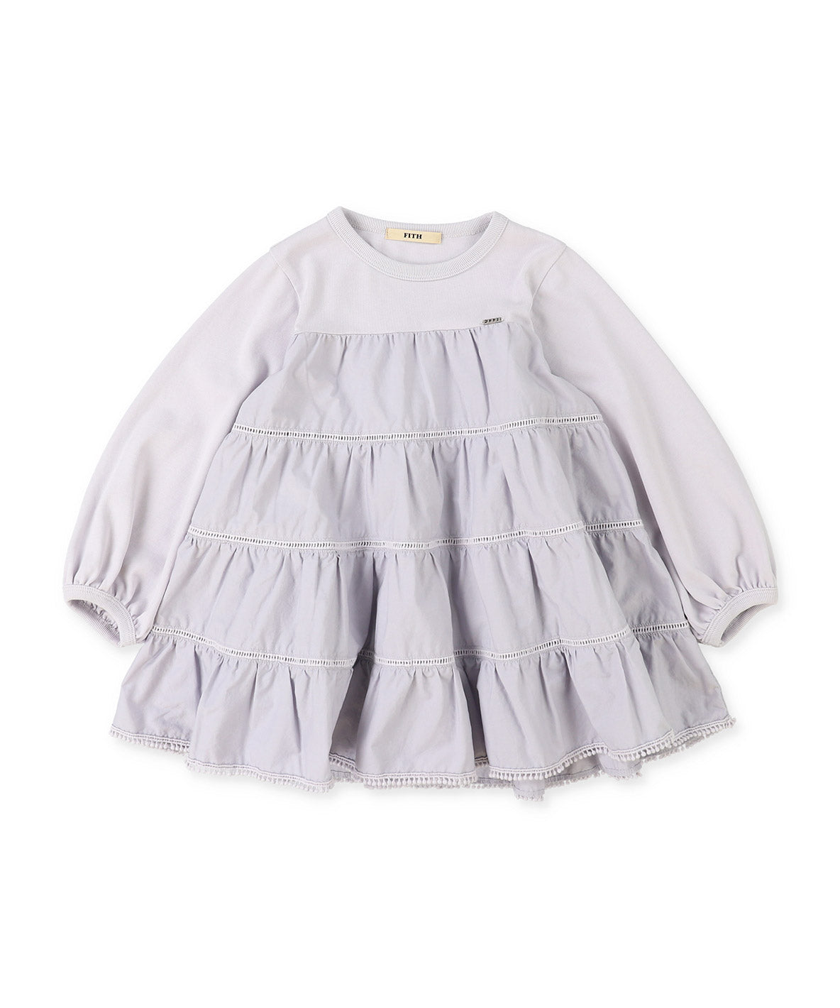 Cotton Jersey and Cloth Tiered L/S Tee