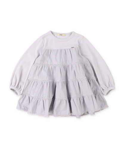 Cotton Jersey and Cloth Tiered L/S Tee