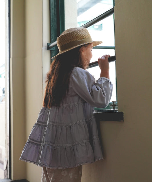 Cotton Jersey and Cloth Tiered L/S Tee