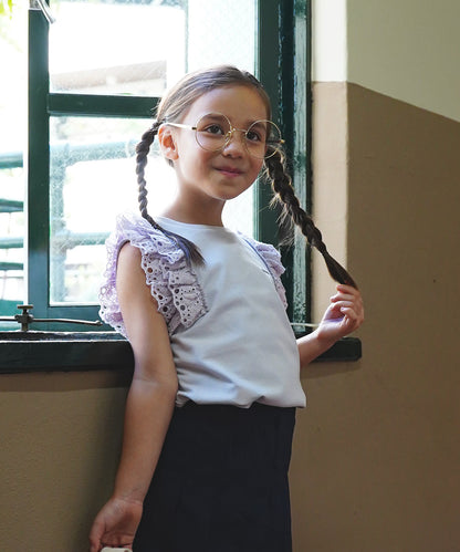 Smooth Cotton Jersey Lace Tee