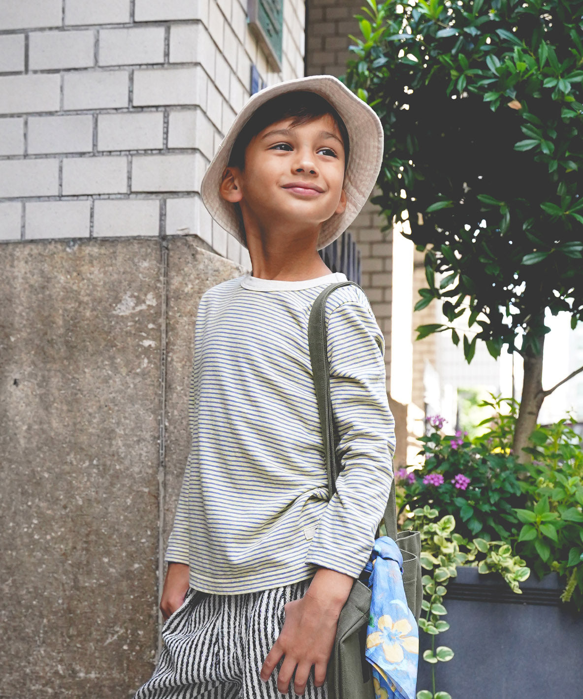 Recycled Cotton Striped L/S Tee