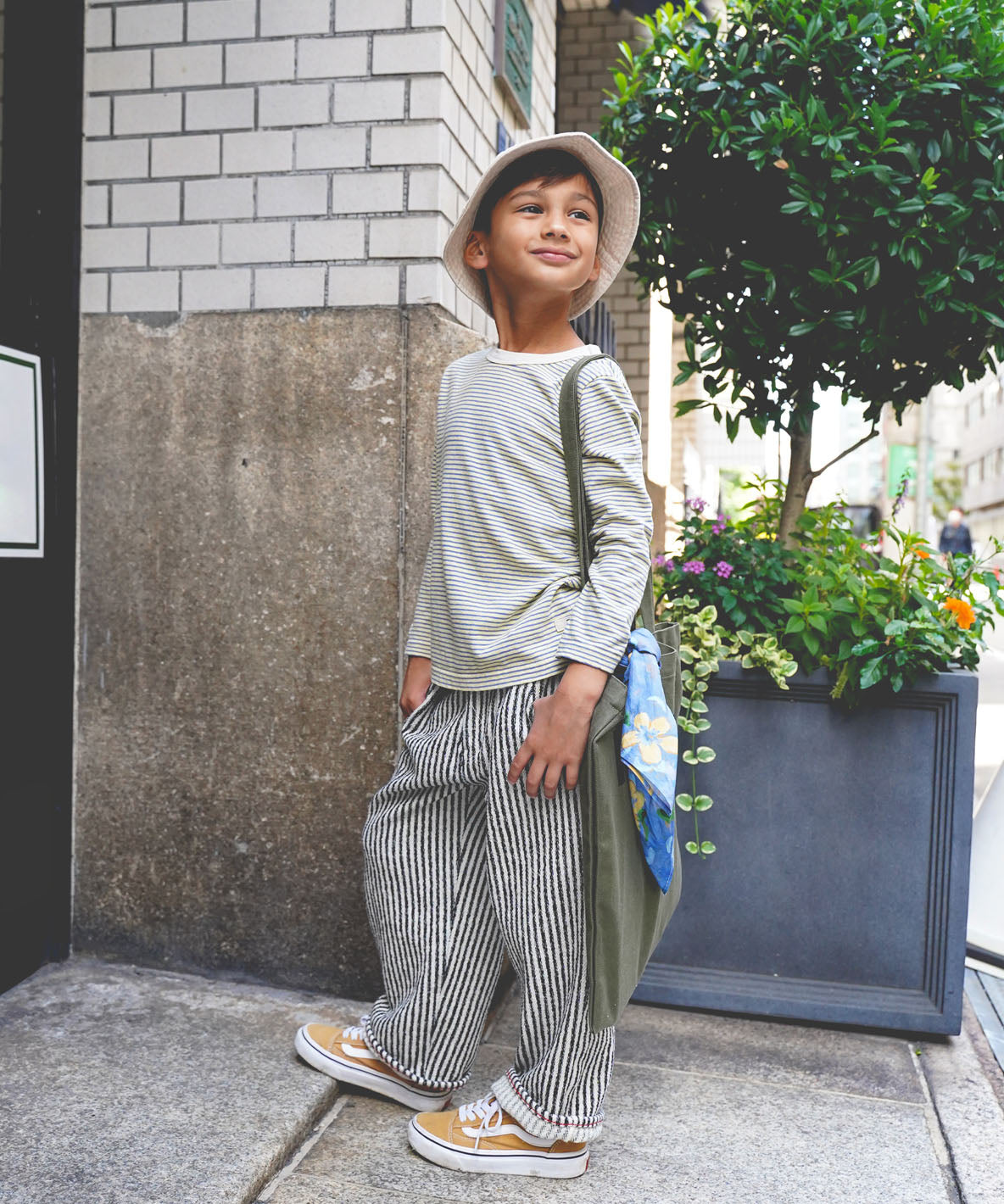 Recycled Cotton Striped L/S Tee