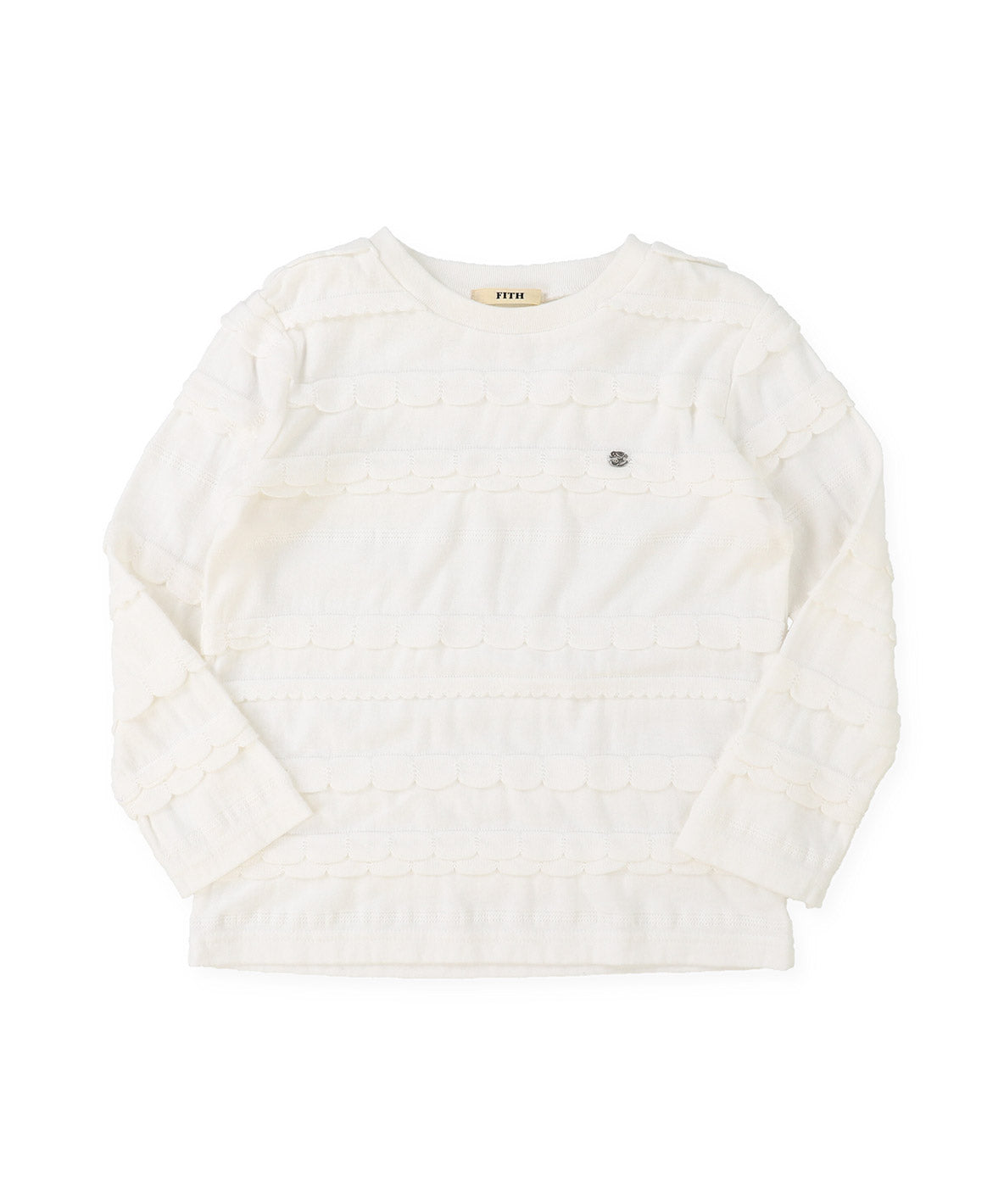 Scalloped Jacquard L/S Tee