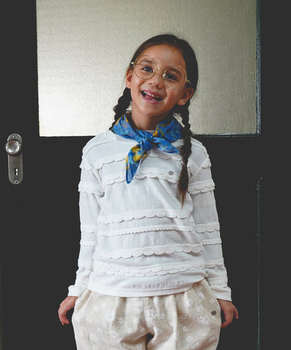 Scalloped Jacquard L/S Tee