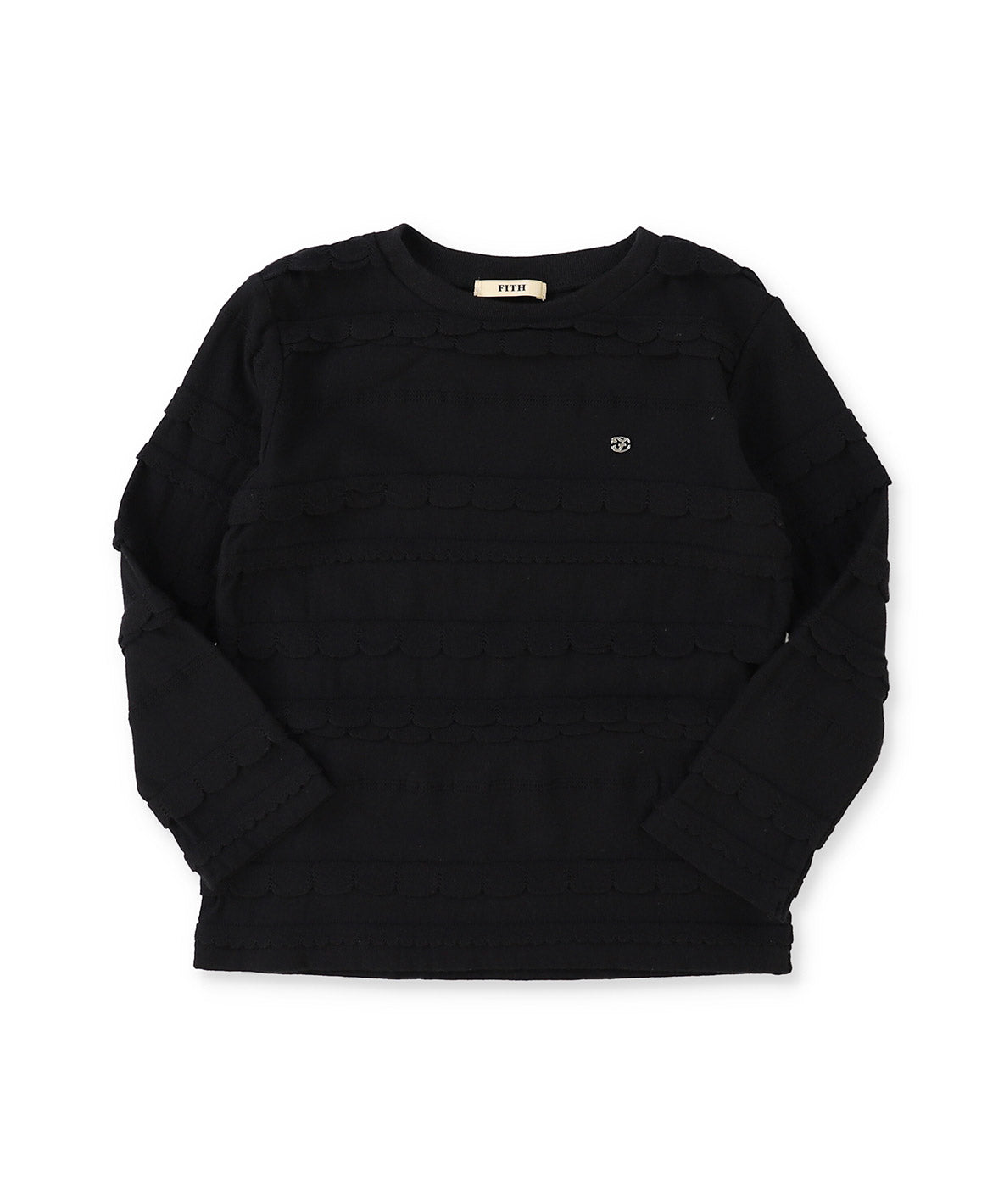 Scalloped Jacquard L/S Tee
