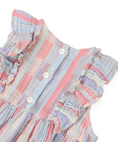 Baby Striped Double Cloth Frill Dress