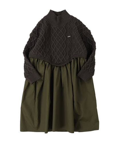 Woven and Knit Dress