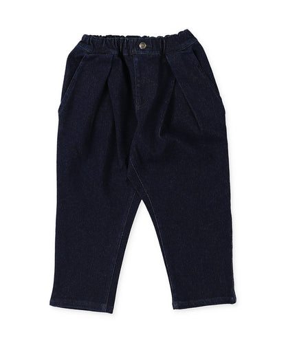 Knitted Denim Tucked Pants