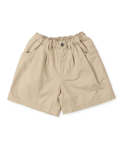 Twill Wide Tucked Short Pants