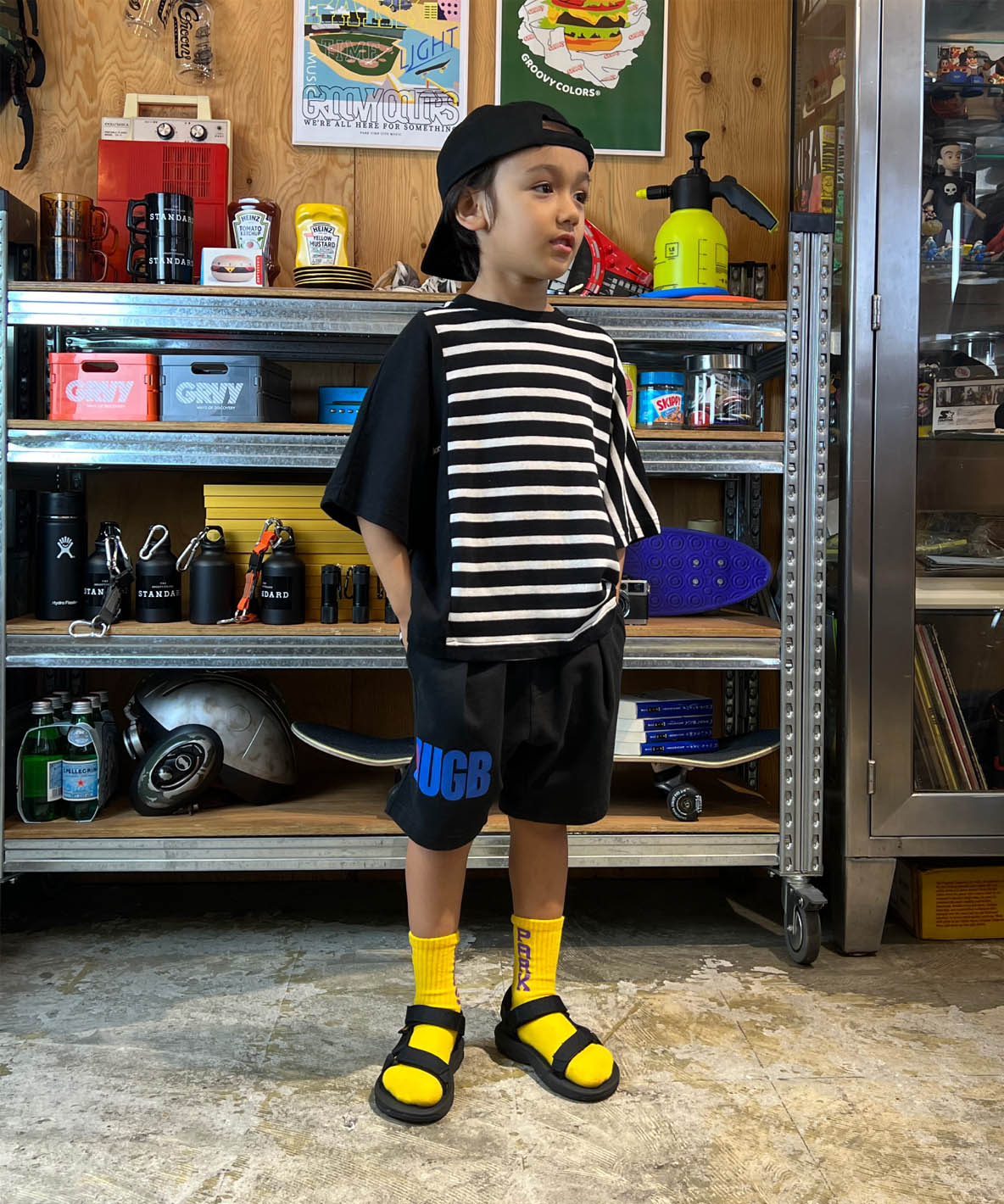 Cotton Jersey Striped Switched Wide TEE