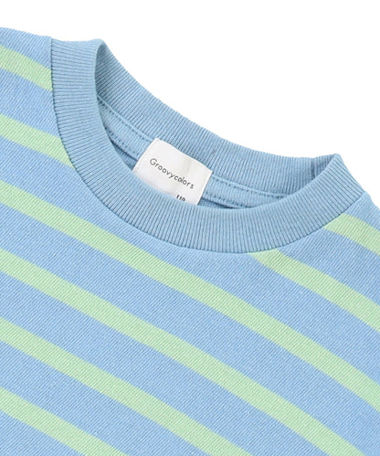 Cotton Jersey Striped Switched Wide TEE
