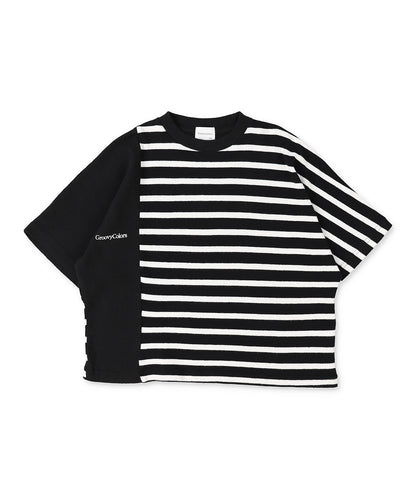 Cotton Jersey Striped Switched Wide TEE