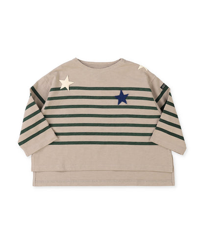 Striped Cotton Jersey Star TEE