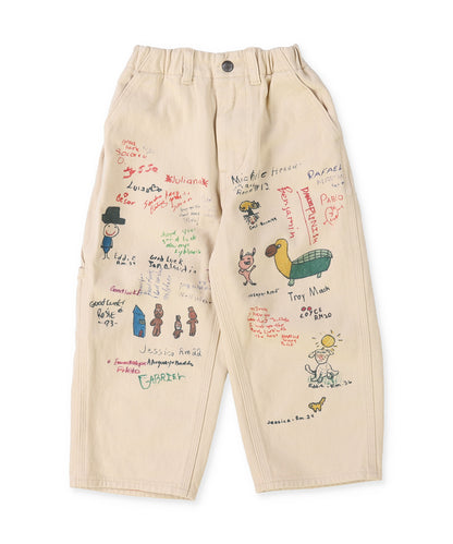 Fleece-lined Twill Scribble Pants