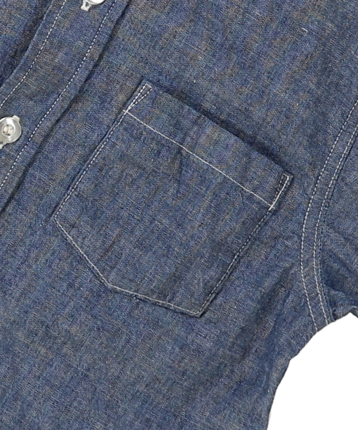 Chambray Remake Collarless Shirt