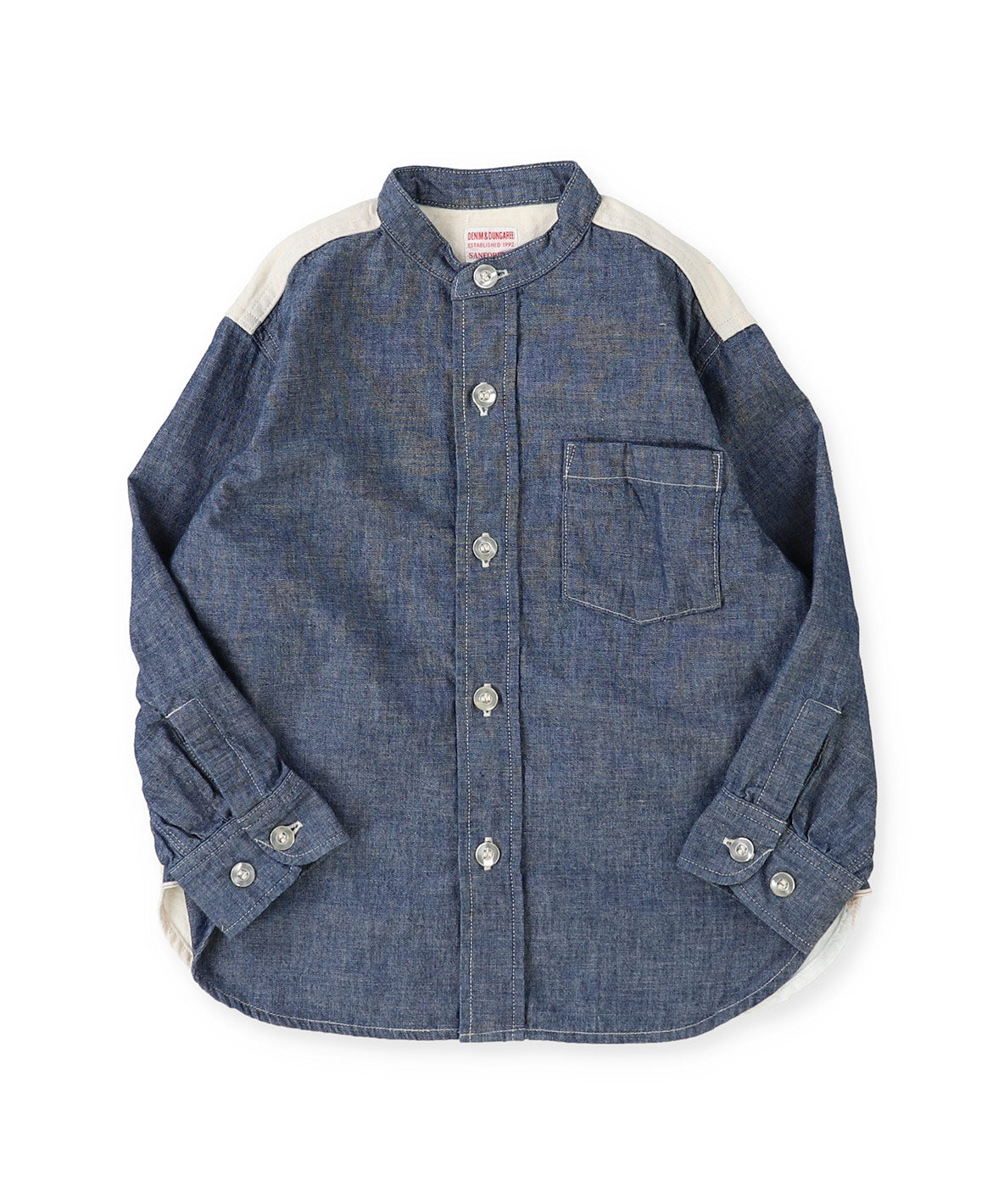 Chambray Remake Collarless Shirt
