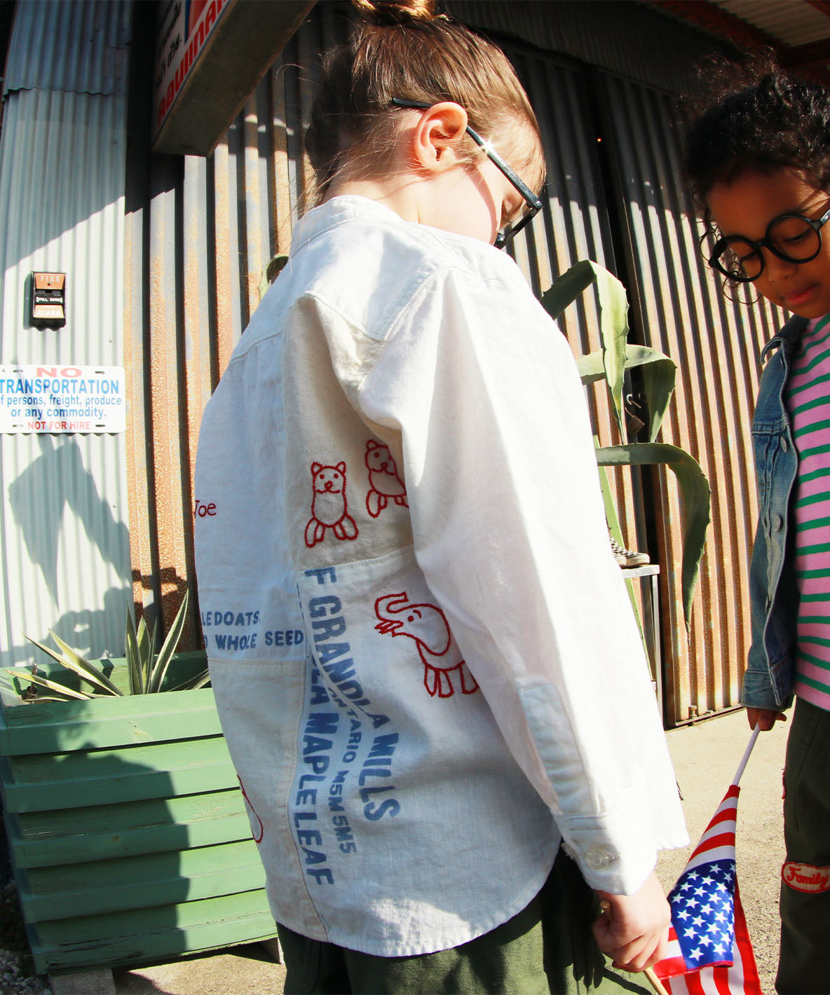 Chambray Remake Collarless Shirt