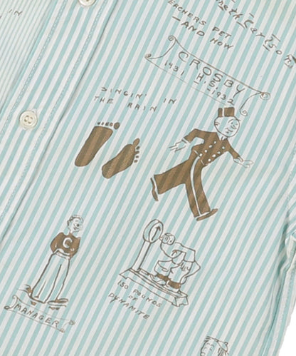 London Striped Broadcloth Scribble Shirt