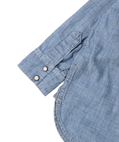 Uneven Dungaree Western Collarless Shirt