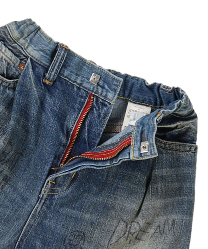 Airy Denim Scribble Easy Pants