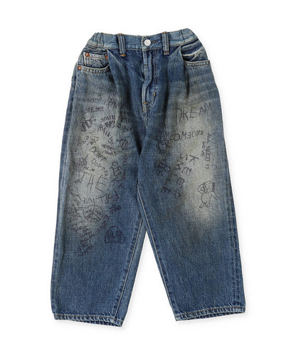 Airy Denim Scribble Easy Pants