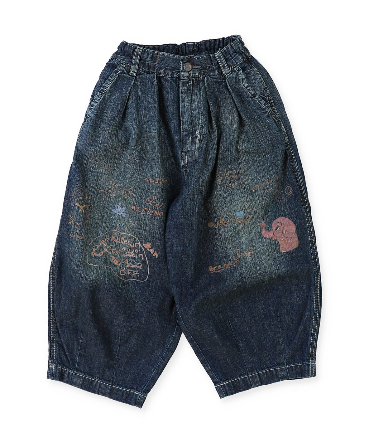 8oz Denim Scribble Balloon Pants