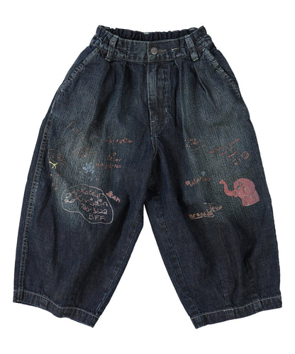 8oz Denim Scribble Balloon Pants