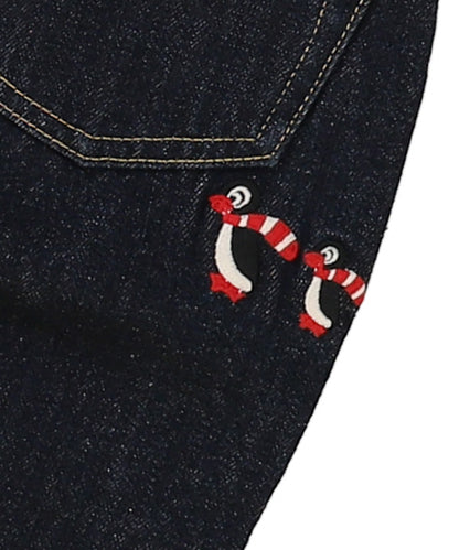 Wool Lining Denim Easy Pants