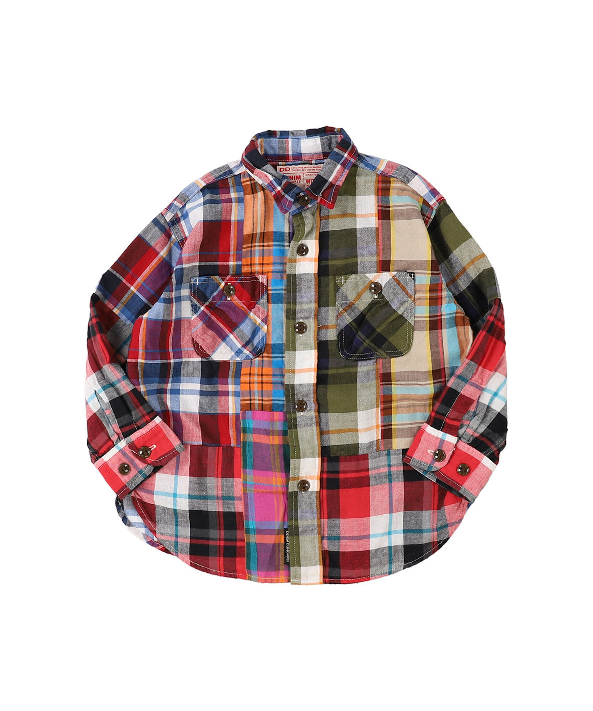 Uneven Colorful Plaid Shirt