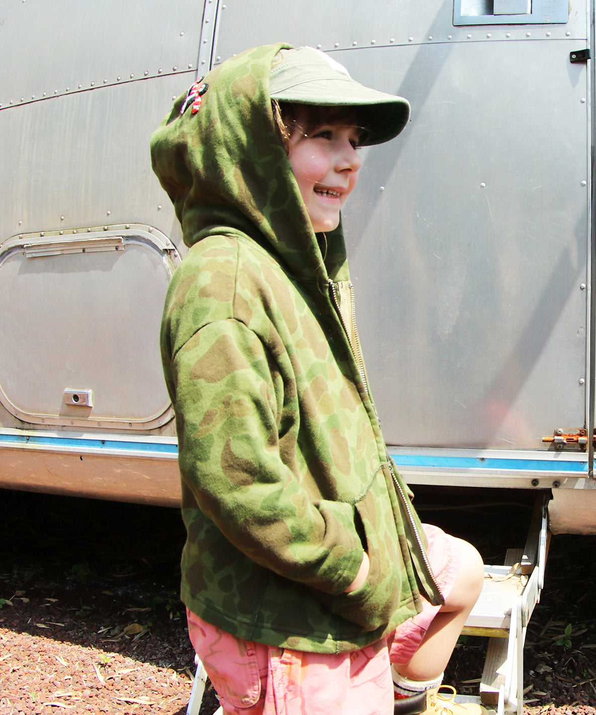 Patterned Zip-up Sweat Hoodie