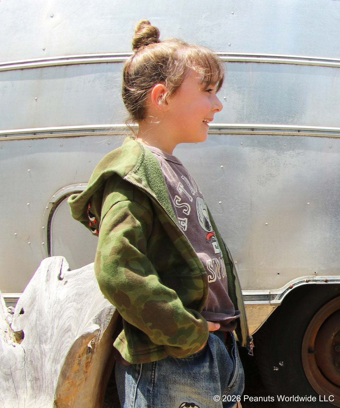 Patterned Zip-up Sweat Hoodie