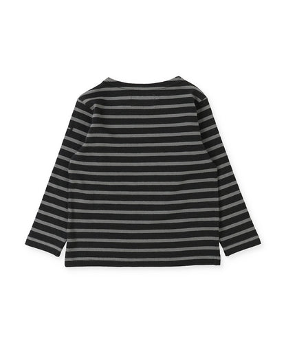 Striped Cotton Jersey Boatneck L/S Tee
