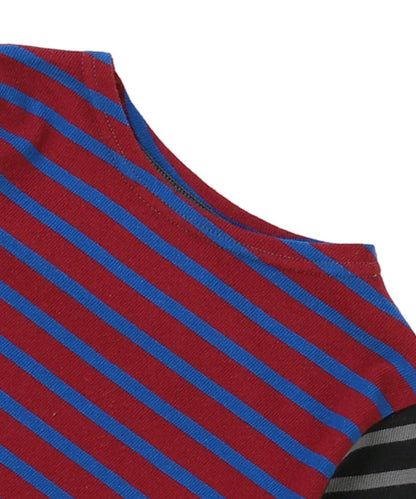 Striped Cotton Jersey Boatneck L/S Tee