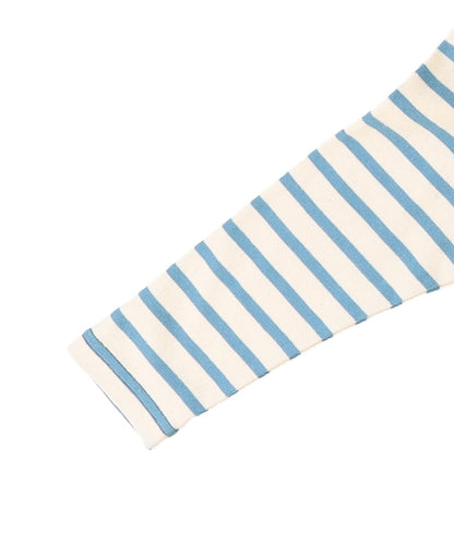 Striped Cotton Jersey Boatneck L/S Tee