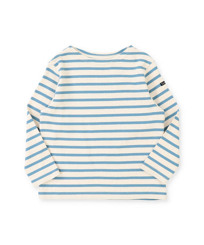 Striped Cotton Jersey Boatneck L/S Tee