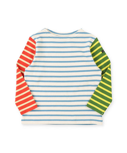 Striped Cotton Jersey Boatneck L/S Tee