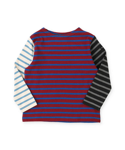 Striped Cotton Jersey Boatneck L/S Tee