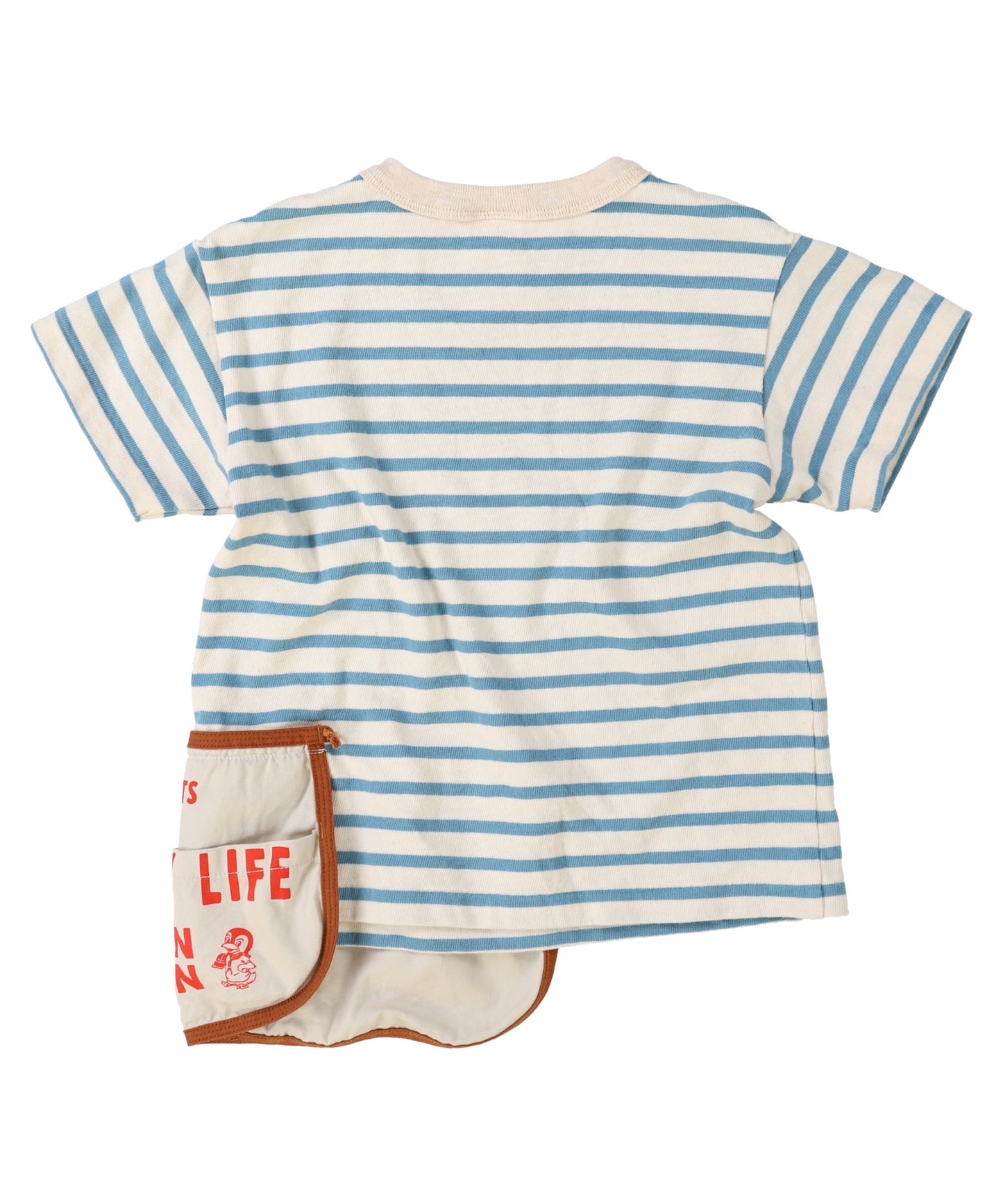 Striped Cotton Jersey Apron Tee