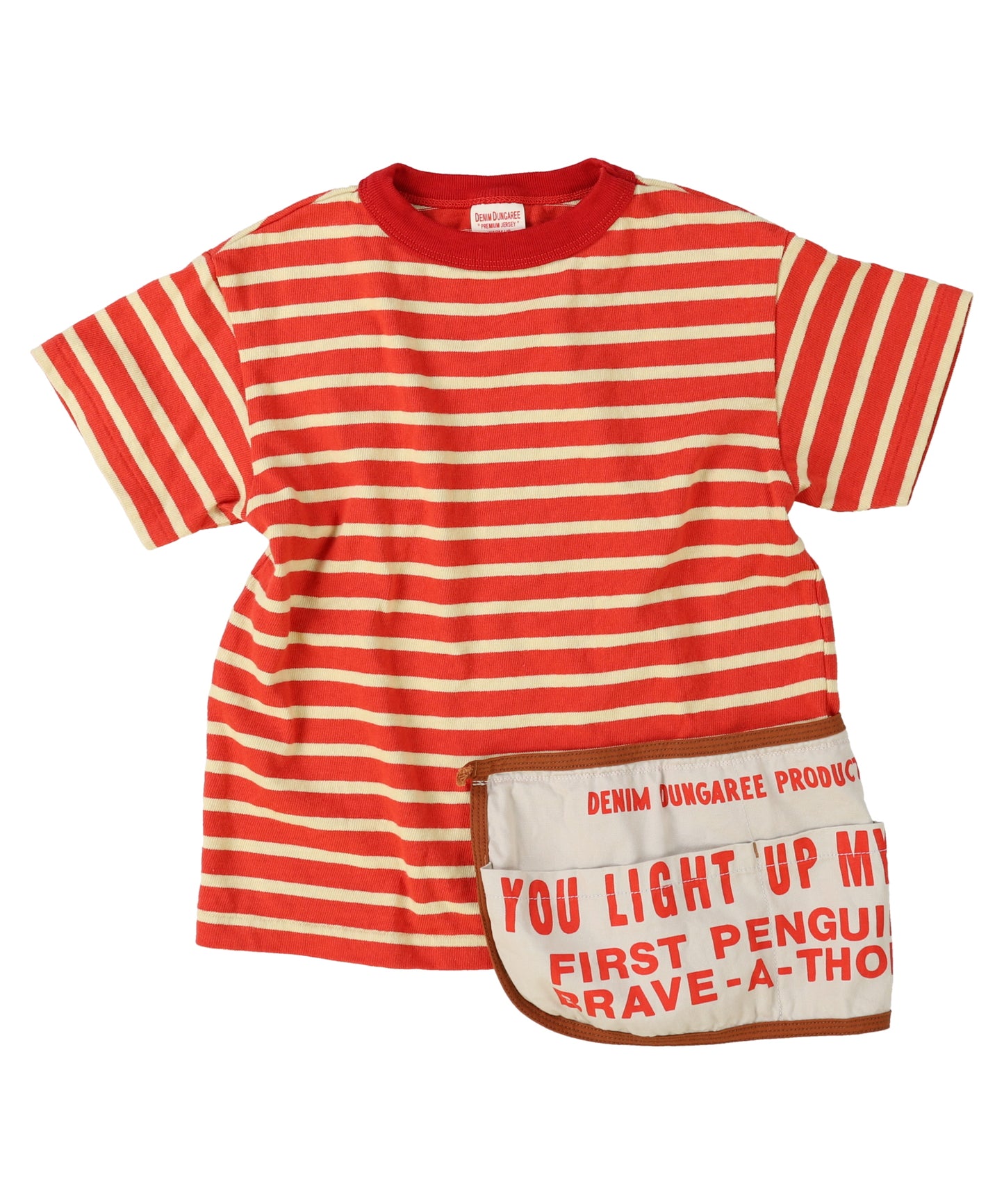 Striped Cotton Jersey Apron Tee