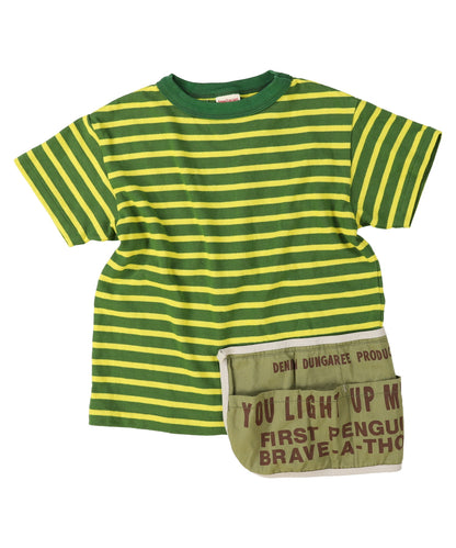 Striped Cotton Jersey Apron Tee