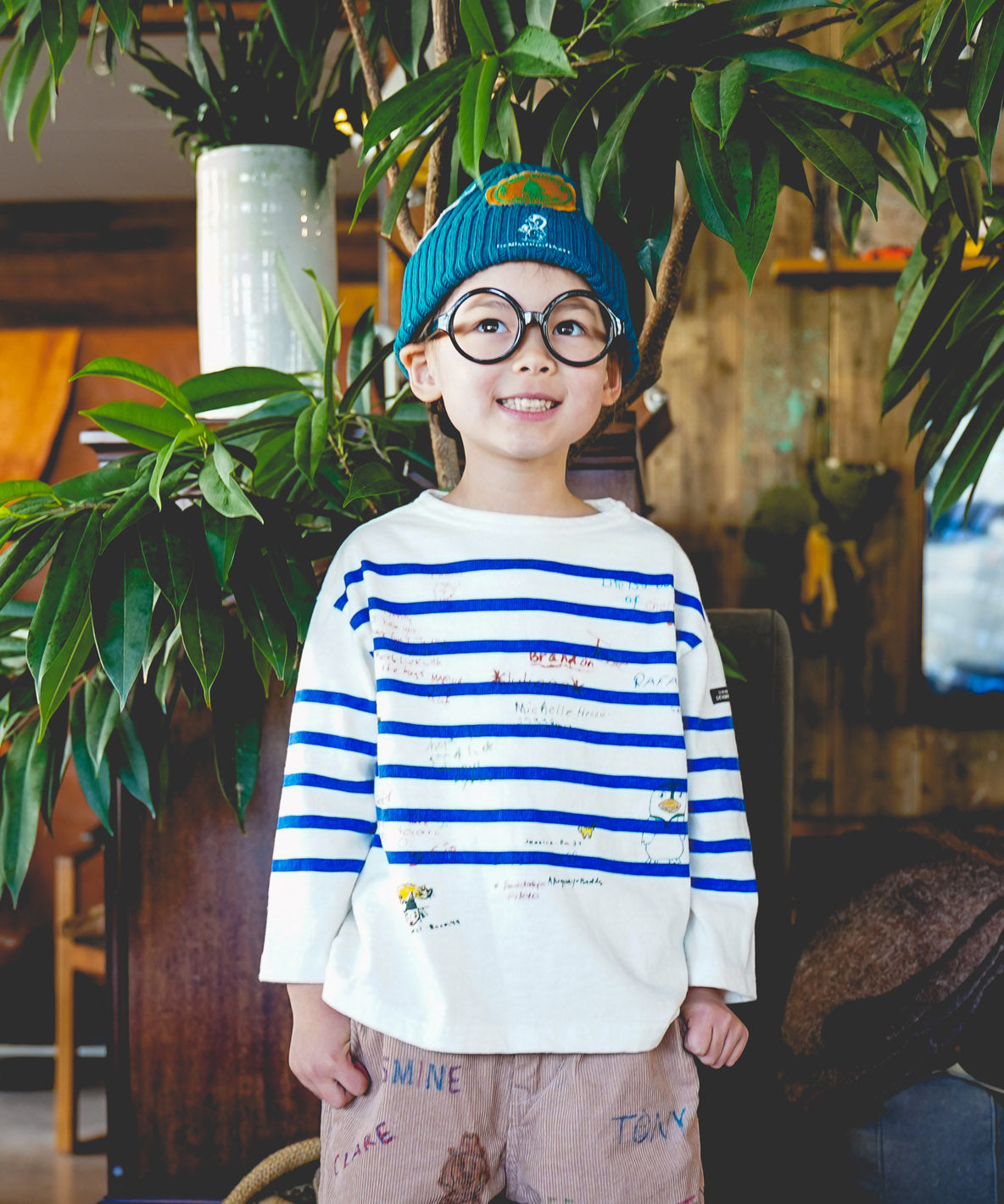 Striped Scribble L/S Tee