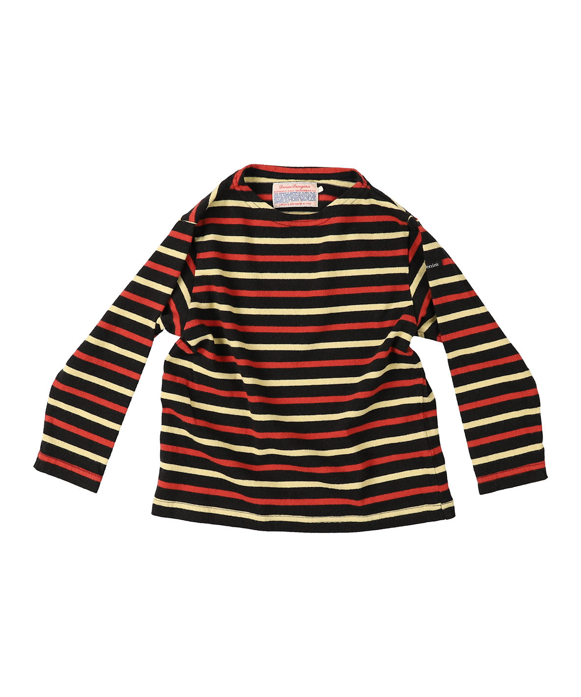 Striped Cotton Jersey Boatneck L/S Tee