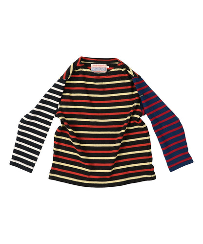 Striped Cotton Jersey Boatneck L/S Tee