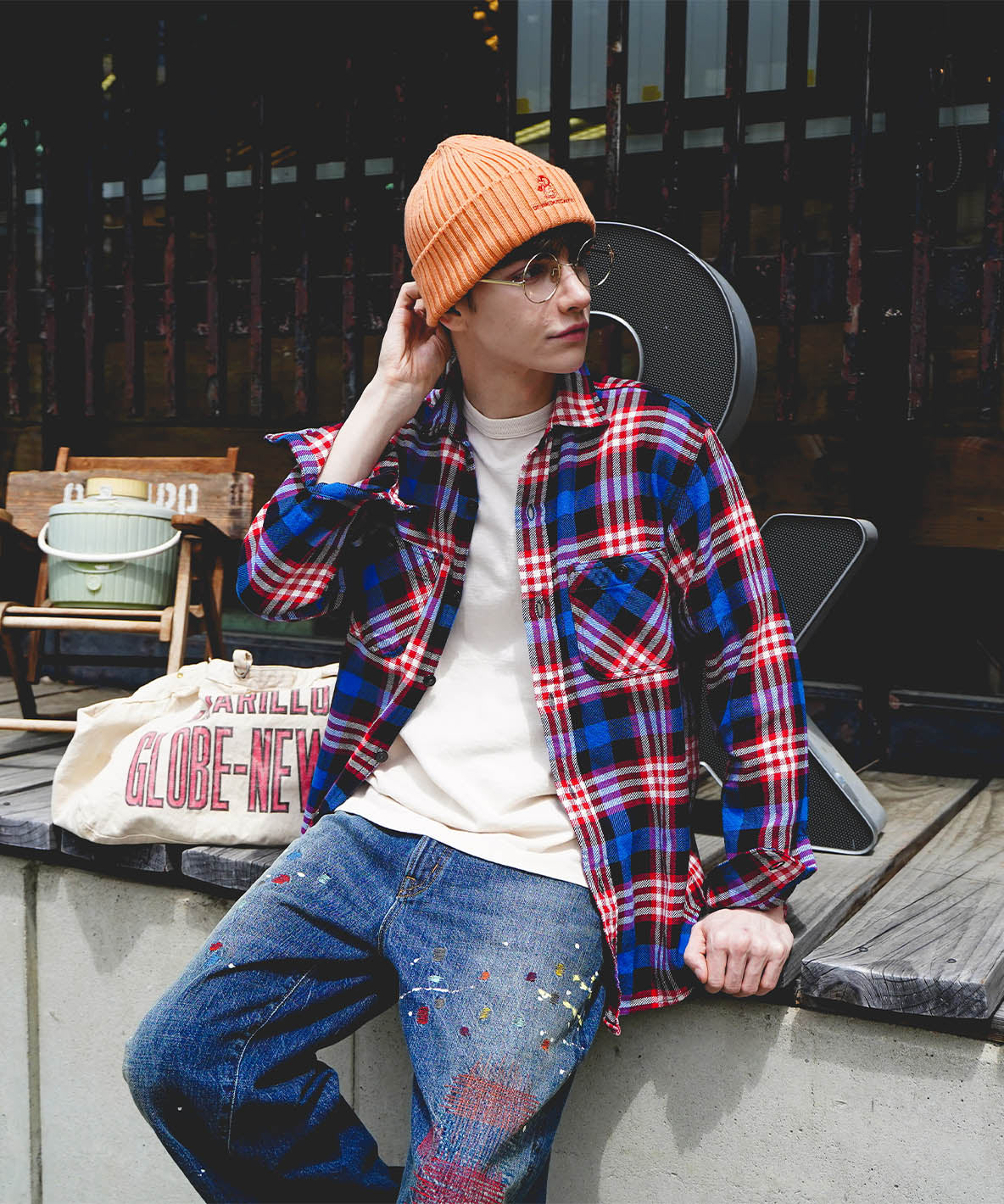 Airy Denim Colorful Remake Pants