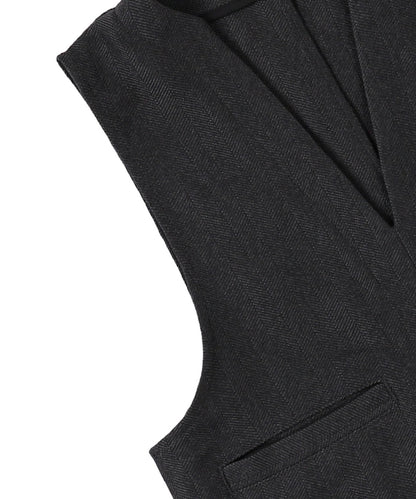 Melange Herringbone Tweed Dress