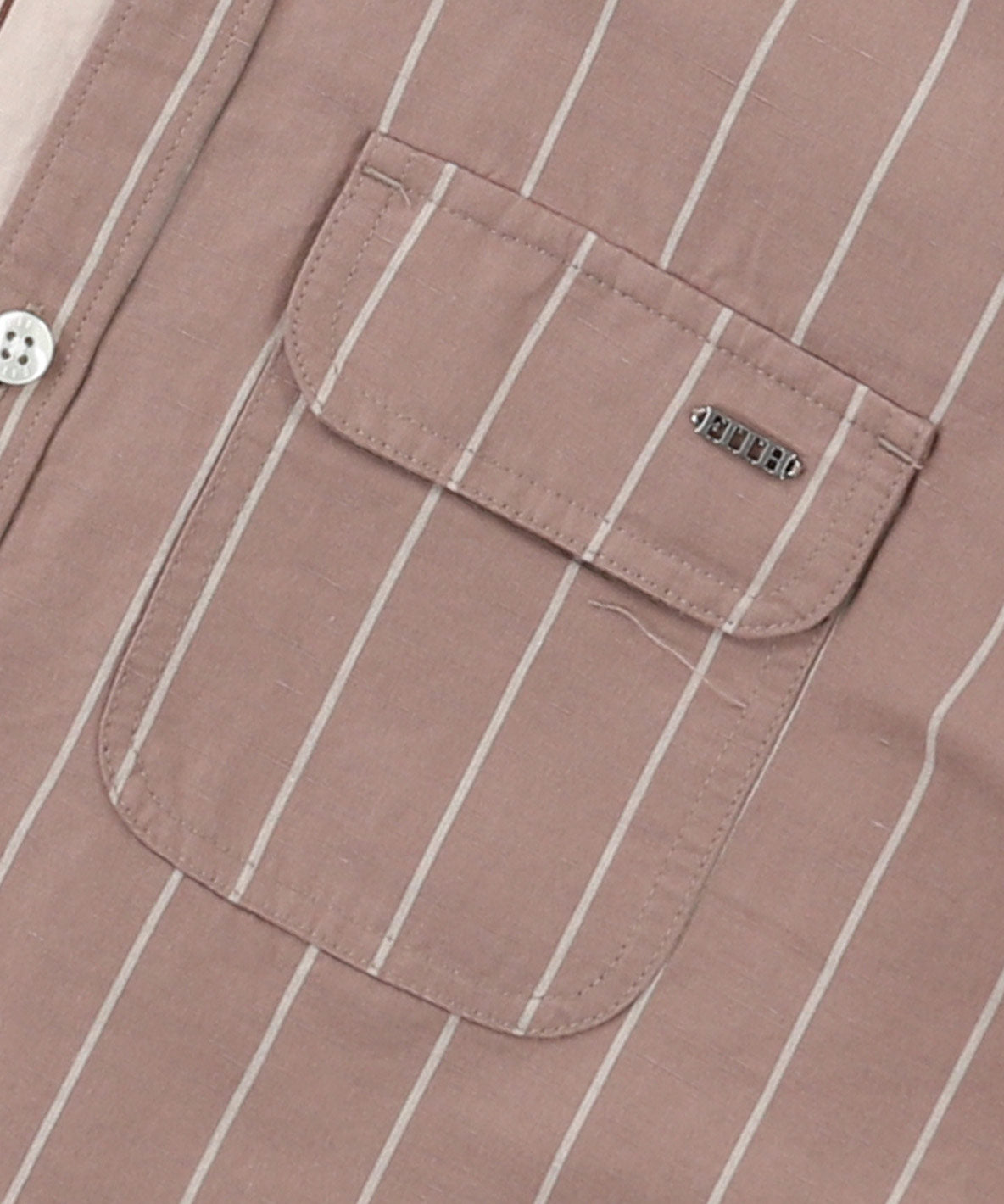 Cotton and Linen Weather Striped Shirt