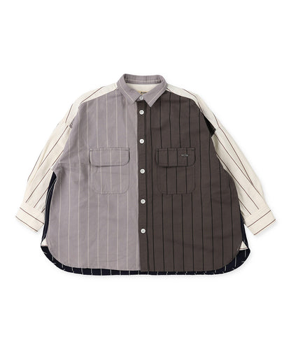 Cotton and Linen Weather Striped Shirt